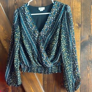 Japna Floral Black Blouse